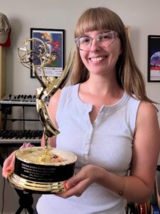 Rosemary Minkler with her Emmy Award