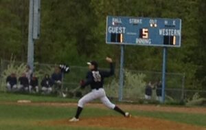 Connor Nolan on the pitcher's mound.