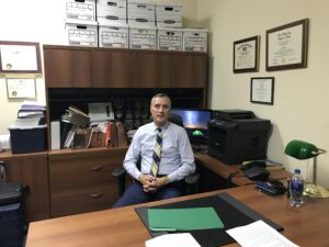 Terrence P. Dwyer at his law office.