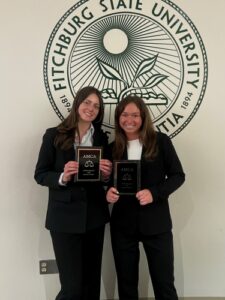 (l-r): Julia Meadows and Grace Parkosewich, WestConn’s first all-female Moot Court team to qualify for the American Moot Court Association’s National Championship Tournament.