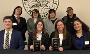 WCSU's Moot Court team at the Eastern Regional Tournament in Fitchburg, Massachusetts