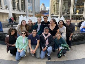 Dr. Donald Gagnon and Theatre Arts students for a screening at the Lincoln Center Theatre on Film and Tape Archive.