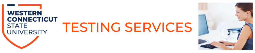 Testing Services with WCSU logo and student on a computer