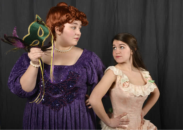 Benedetta Cordaro and Rachel Armour are pictured in a scene from the WCSU Opera production of  'Die Fledermaus.'