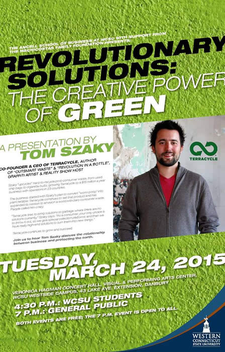 Image of poster for Tom Szaky talk