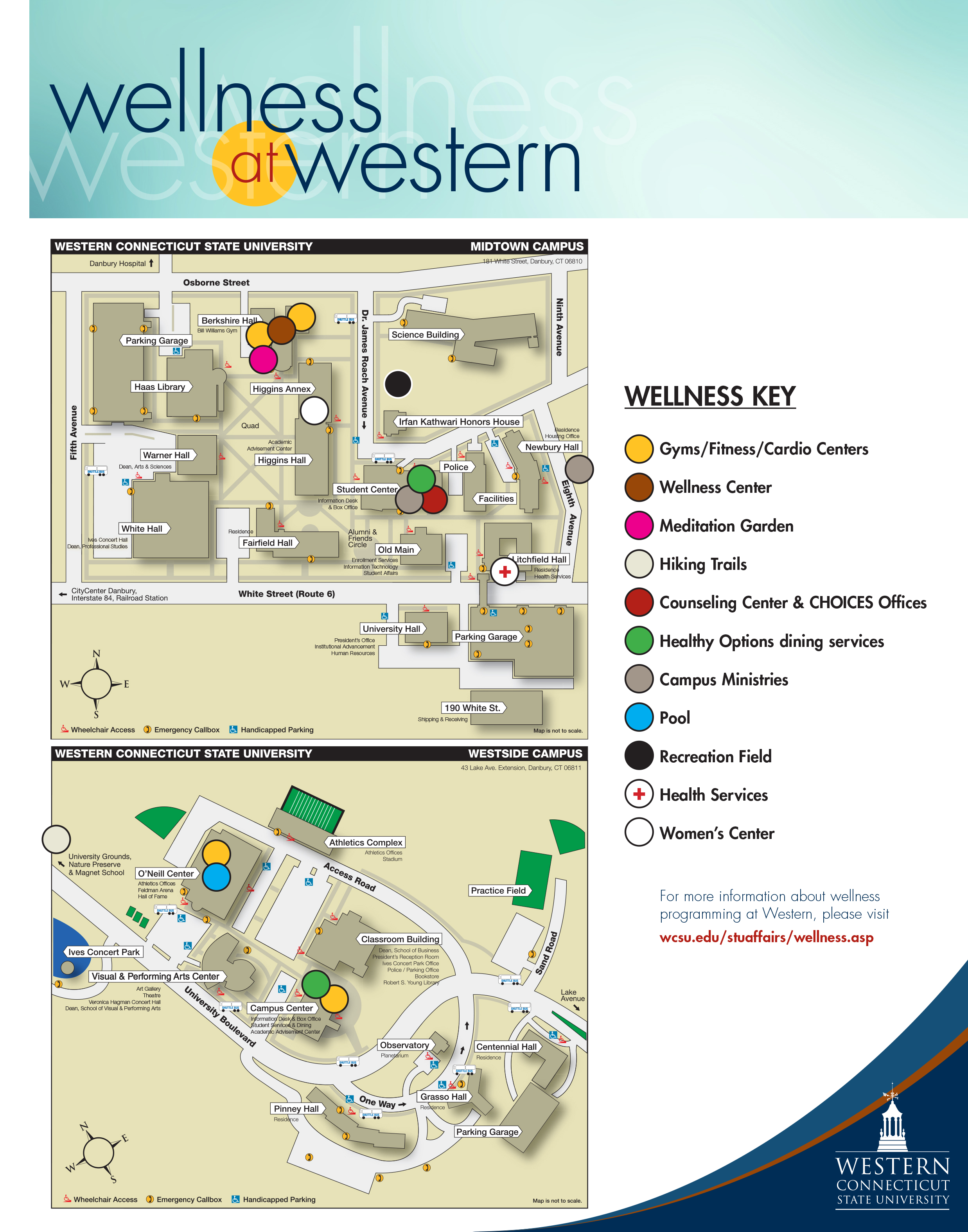 Wellness at Western map of the campus listing "wellness" locations
