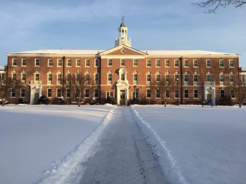 Fairfield Hall in the Snow