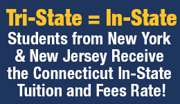 In-state = tristate; Students from New York & New Jersey receive the Connecticut in-state tuition and fees rate!