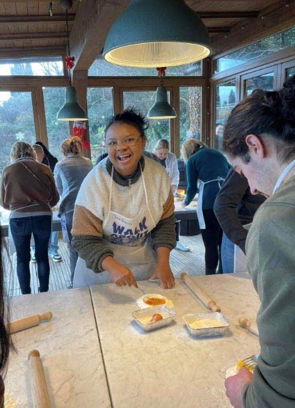 WCSU Student participating in a cooking class